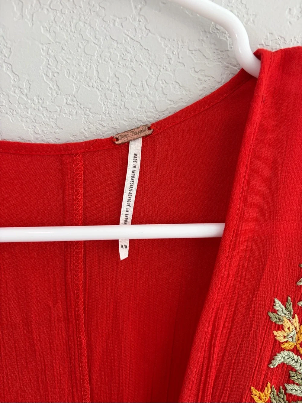 Free People Pretty Pineapple mini Dress in bold Red